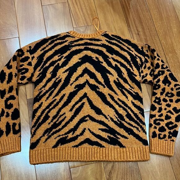 Freshman 1996 vintage 90s Style V Neck Chunky Oversized Relaxed Fit Sweater sz L - Picture 5 of 7